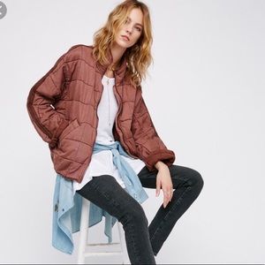 Free People Quilted Dolman Jacket Spice XS